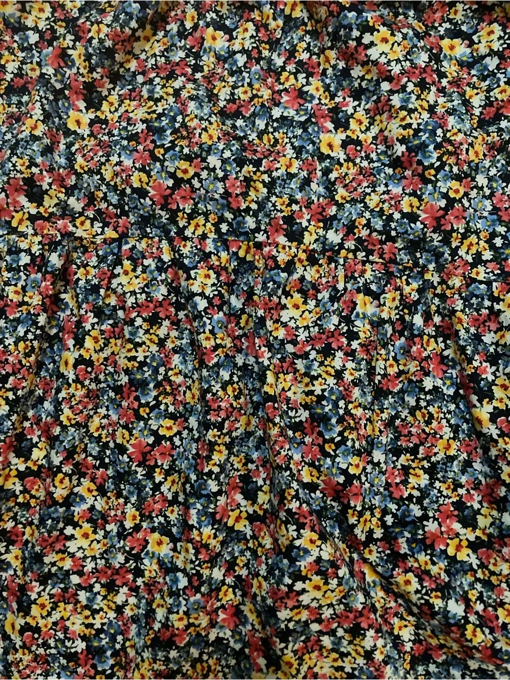 New Old Navy Floral Square Elastic top Neck Top - White, Red, Yellow, Blue